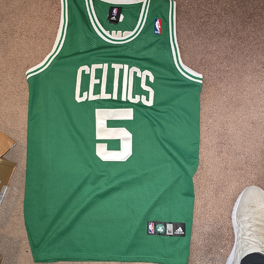 Adidas Boston Celtics #5 Garnett Green Basketball Jersey Retro Vintage Rare